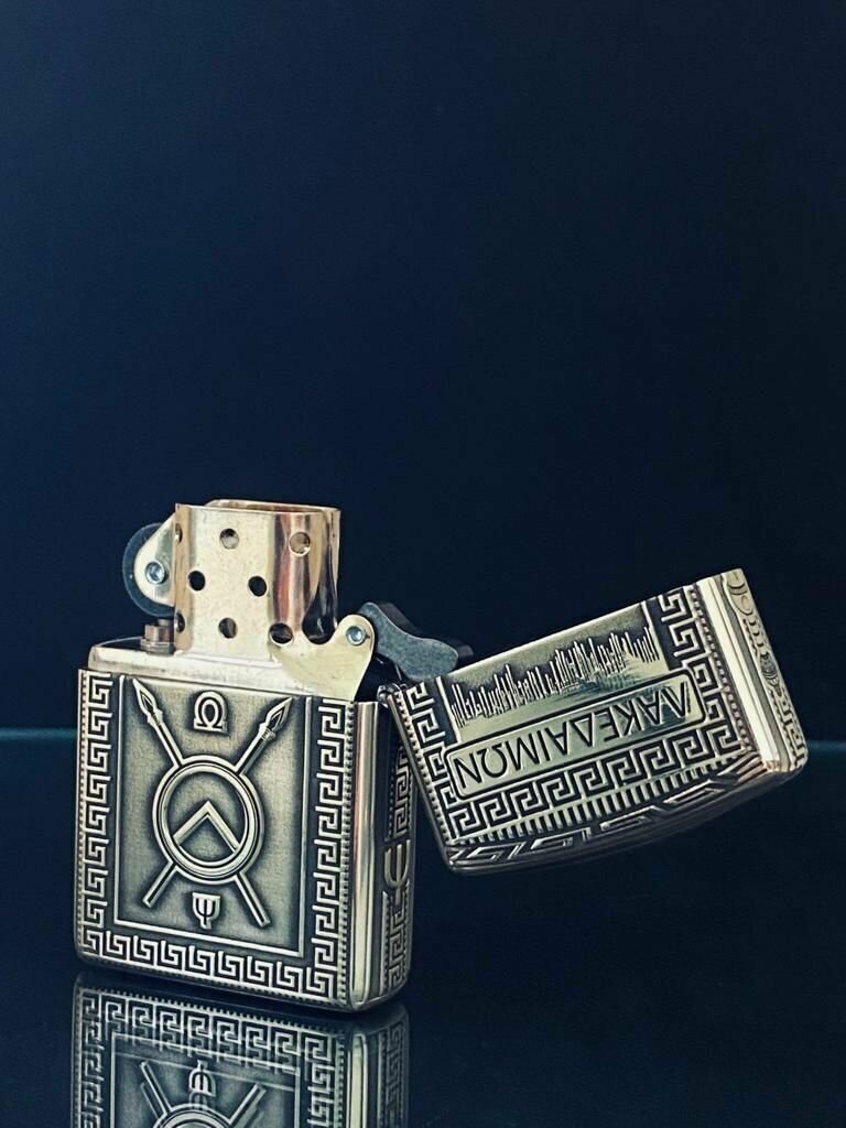 Зажигалка бензиновая Zippo(Armor) Воин Спарты Кастом Хром - фотография № 5