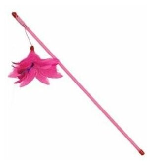 Игрушка для кошек TRIOL Дразнилка-удочка розовые перья (10*50 см)