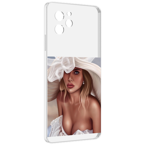 Чехол MyPads девушка-в-белой-шляпе женский для Huawei Nova Y61 / Huawei Enjoy 50z задняя-панель-накладка-бампер