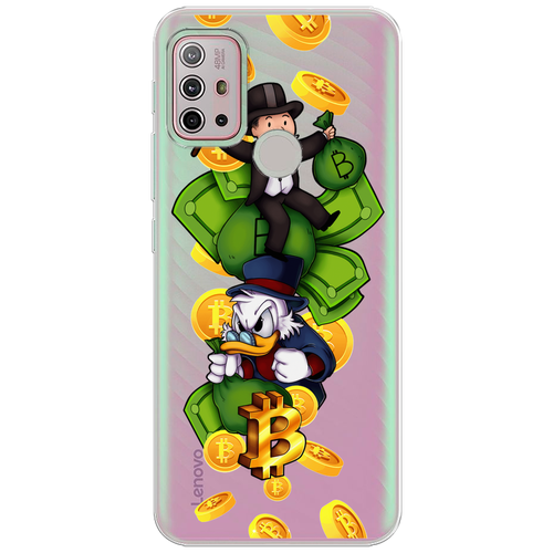 Силиконовый чехол на Motorola Moto G10 / Моторола Мото G10 Scrooge McDuck and Monopoly, прозрачный