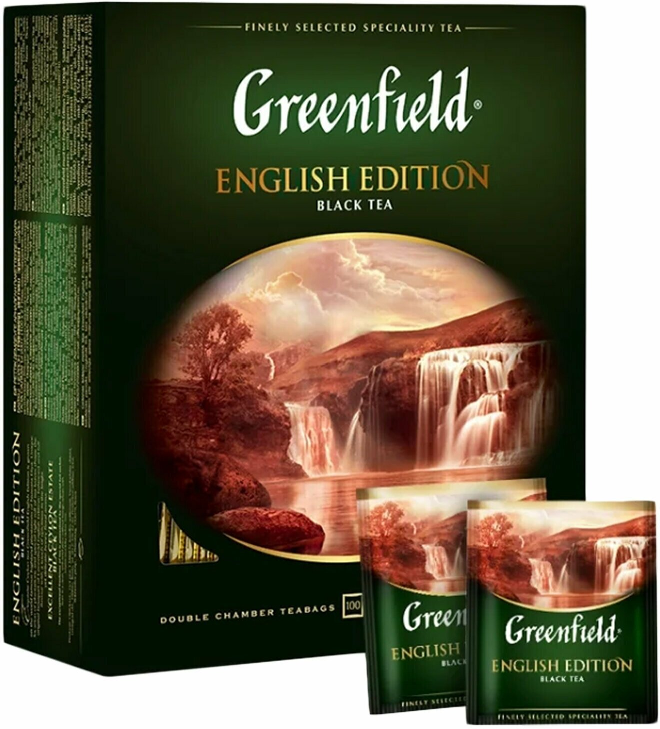 Чай GREENFIELD English Edition 1383-09, комплект 2 упаковки по 100 пакетиков, черный