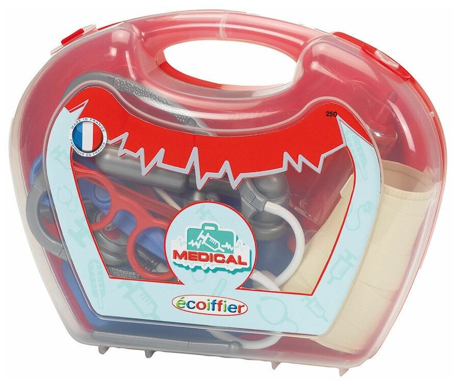 Игровой набор доктора Ecoiffier в чемоданчике 13 предметов - фото №1