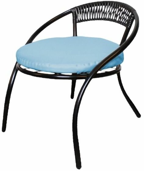 Кресло плетенное со спинкой и подушкой, ротанг - фотография № 1