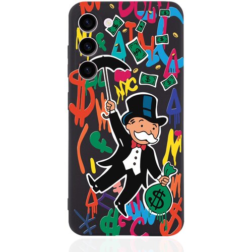 Черный силиконовый чехол MustHaveCase для Samsung Galaxy S23+/S23 Plus Rich uncle PennyBags/ Богатенький дядюшка толстосум черный силиконовый чехол musthavecase для samsung galaxy s21fe rich uncle pennybags богатенький дядюшка толстосум для самсунг галакси с21фе