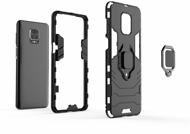 Чехол противоударный для Xiaomi Redmi Note 9S и 9 Pro / Редми Нот 9S и 9 Про (Черный) — фото 1
