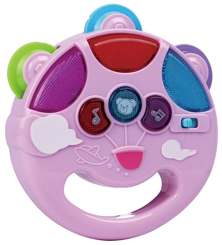 Развивающая игрушка Pituso Музыкальный бубен (свет, звук) (розовый)