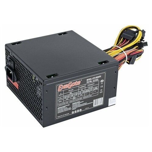 Блок питания 600W ExeGate 600NPX ATX 12cm fan 24pin 2x44pin 2xPCI-E 5xSATA 3xIDE black EX221643RUS 263500₽