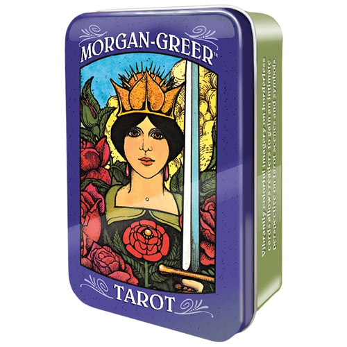 Гадальные карты U.S. Games Systems Таро Morgan-Greer In a Tin, 78 карт, фиолетовый/зеленый, 260 morgan greer tarot моргана грига таро карты инструкция на английском языке