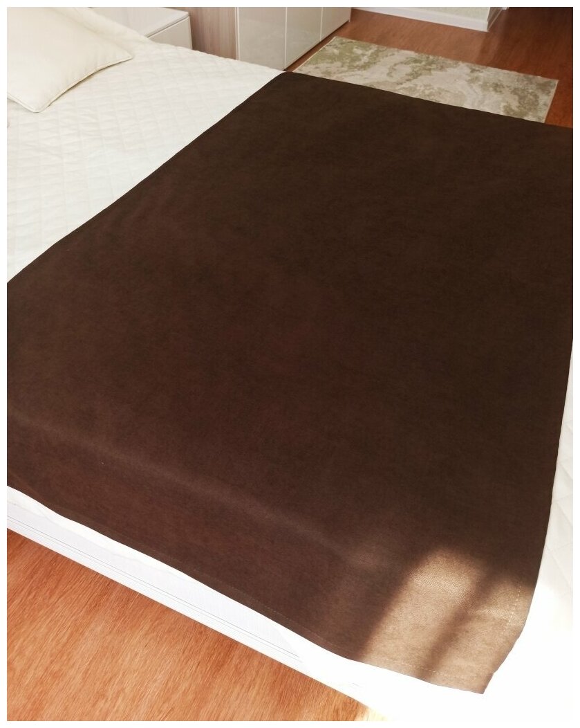 Покрывало - дорожка на кровать "Кружева" Канвас 70х170 см, коричневый - фотография № 2