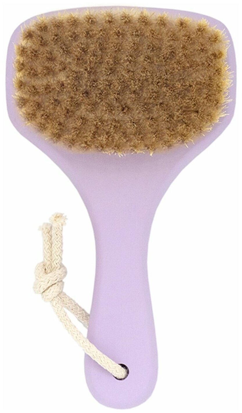 Массажная щетка LEI для сухого массажа , натуральная щетина, с покрытием, фиолетовая, 677004