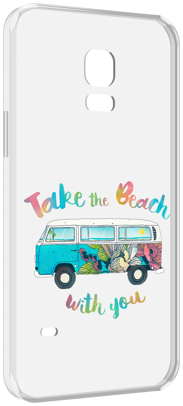 Чехол MyPads Хиппи автобус для Samsung Galaxy S5 mini задняя-панель-накладка-бампер