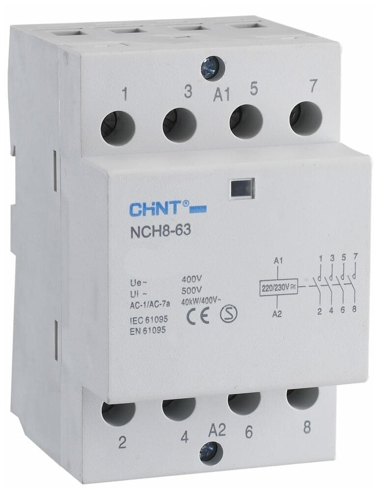CHINT Контактор модульный NCH8-25/40 25A 4НО AC220/230В 50Гц (R)(CHINT) 256089 - фотография № 2
