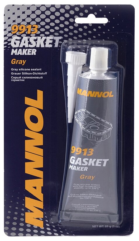 9913 Серый силиконовый герметик (от -40 С до +230 С)/ Gasket Maker Grey 85гр