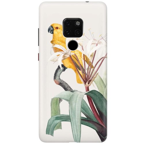 фото Re:paчехол - накладка artcolor для huawei mate 20 с принтом "желтый попугай"