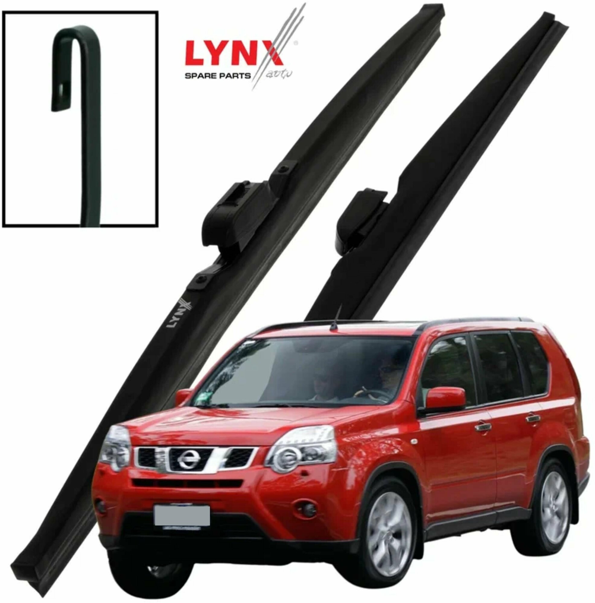 Дворники Nissan X-Trail (2) T31 / Ниссан Х-трэйл рест. 2011 2012 2013 2014 2015 Щетки стеклоочистителя зимние LYNXauto 600мм-400мм к-т 2шт.