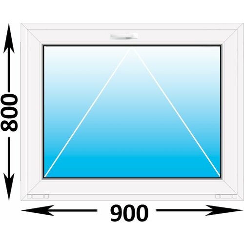 Пластиковое окно MELKE Lite 60 фрамуга 900x800, с однокамерным энергосберегающим стеклопакетом (ширина Х высота) (900Х800)