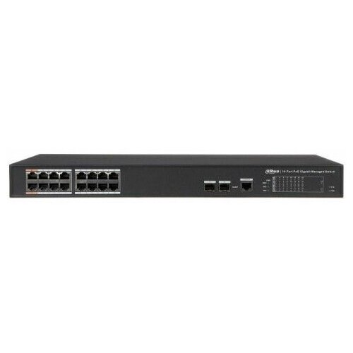 Коммутатор Dahua DH-PFS4218-16GT-240 L2 16x1Гбитс 2SFP 14PoE 2PoE 240W управляемый 134970₽
