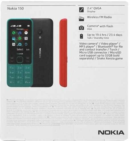 Мобильный телефон NOKIA 150 (2020) бирюзовый - фото №13