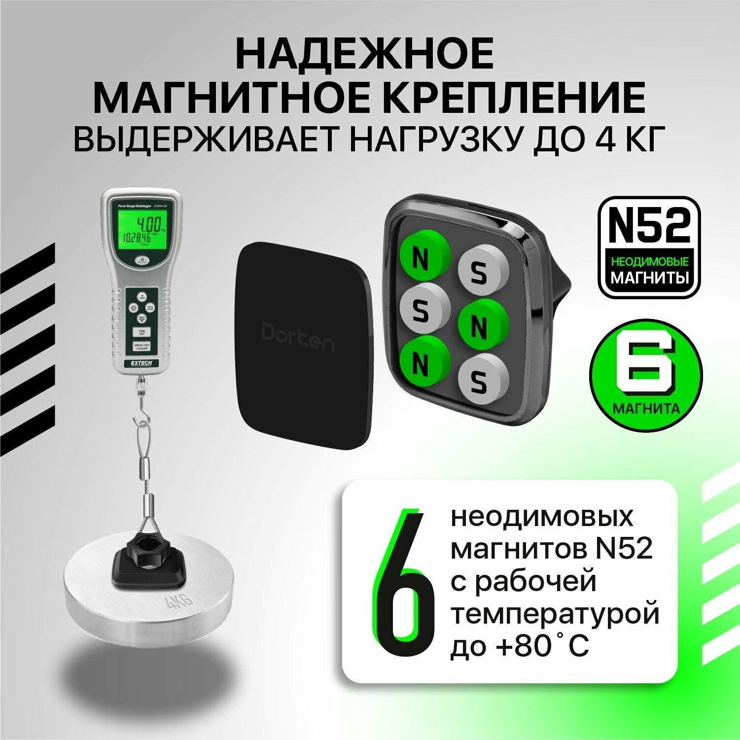 Автомобильный магнитный держатель Dorten CD Slot Magnet Car Mount BH4: RACE Series - Black/Черный