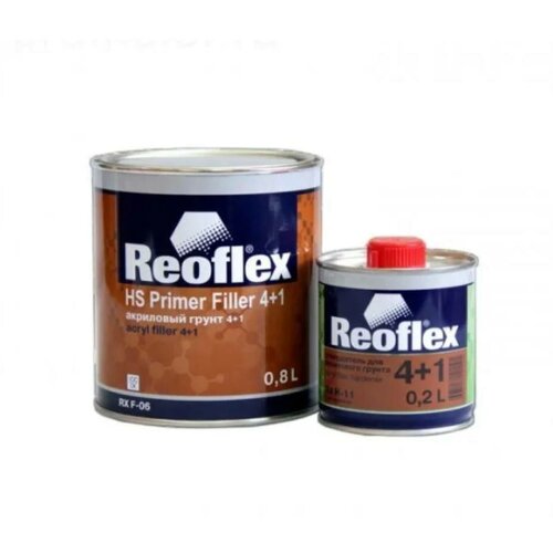 REOFLEX Грунт 4+1 REOFLEX Белый прямо на металл (0,8л+отв.0,2л)