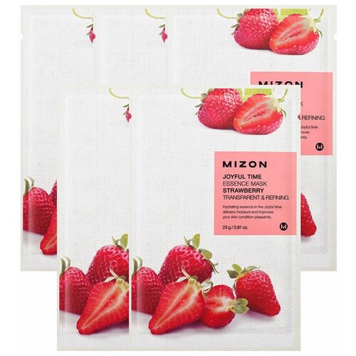 Mizon Joyful Time Essence Mask Strawberry тканевая маска с экстрактом клубники, 23 г