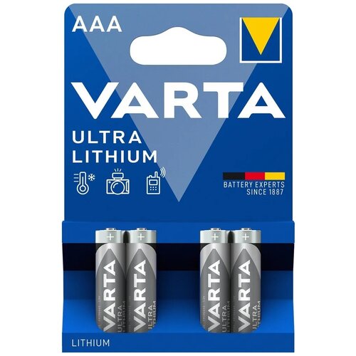 Батарейка VARTA ULTRA Lithium AAA, в упаковке: 4 шт.