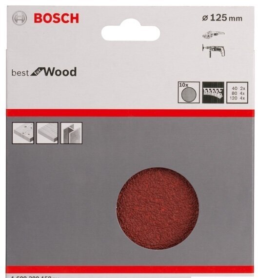 10 ш/листов Best for Wood+Paint ?125мм K40-120 1609200158