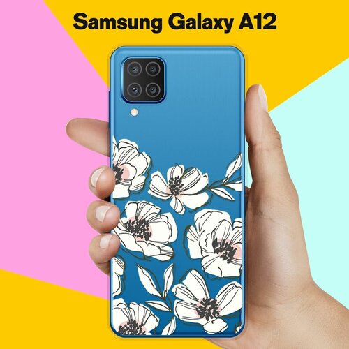 Силиконовый чехол Цветы на Samsung Galaxy A12 жидкий чехол с блестками never stop dreaming цветы на samsung galaxy a12 самсунг галакси а12
