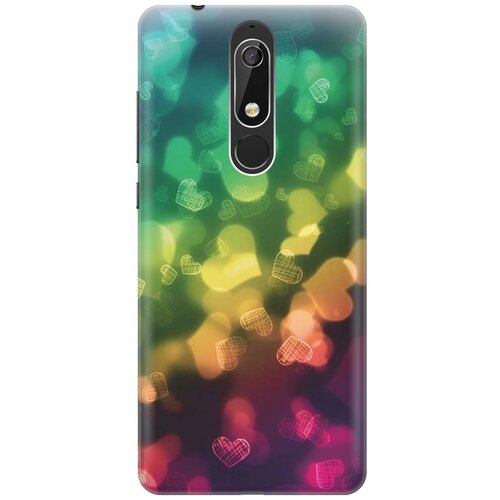 фото Re:pa накладка transparent для nokia 5.1 с принтом "сердечки"