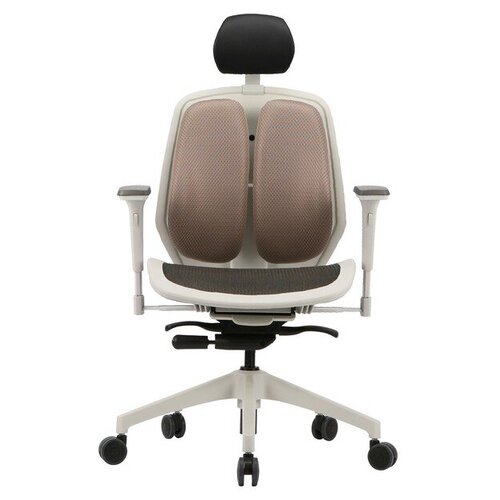 фото Компьютерное кресло duorest alpha a80h, обивка: текстиль, цвет: коричневый/белый