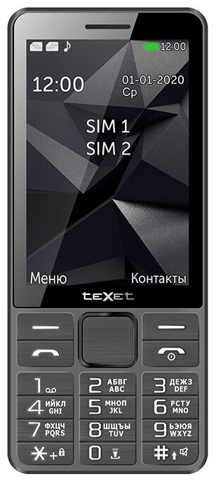 Телефон teXet TM-D324, 2 SIM, серый - фотография № 1