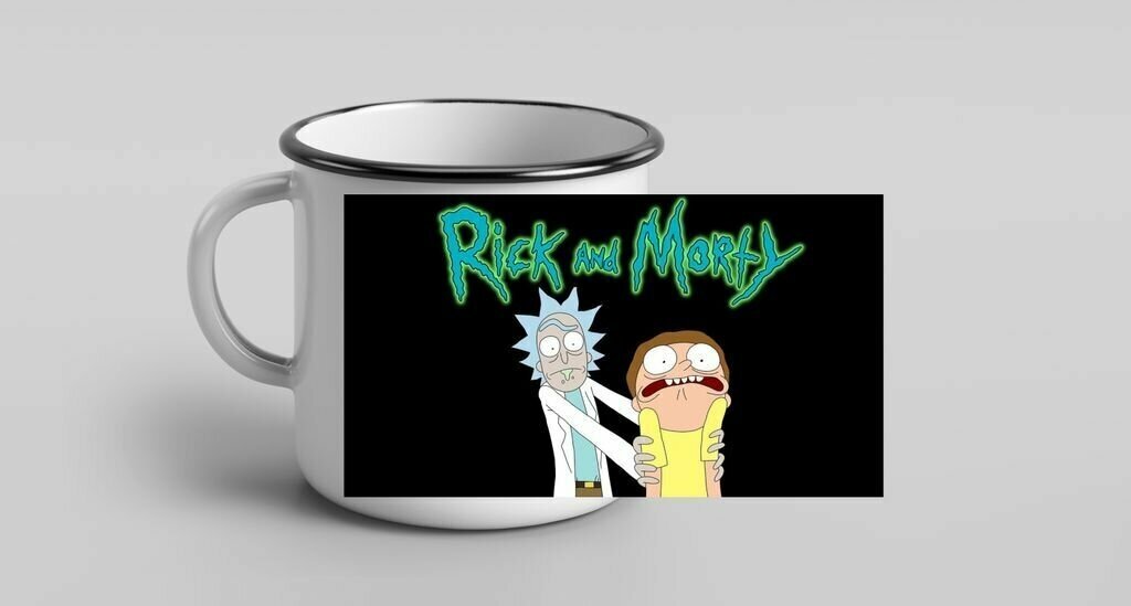 Кружка металлическая эмалированная Рик и Морти, Rick and Morty №12