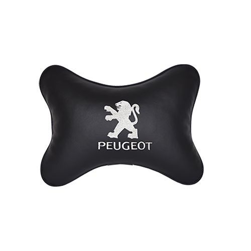 фото Подушка на подголовник экокожа black (белая) peugeot vital technologies