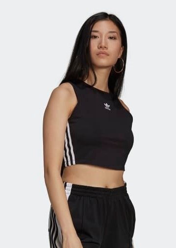 Топ adidas Adicolor Classics Cropped Tank Top, размер 42 GER, черный