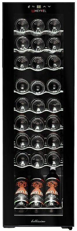 Винный шкаф Meyvel MV27-CBD1 (компрессорный холодильник для вина на 27 бутылок) - фотография № 4