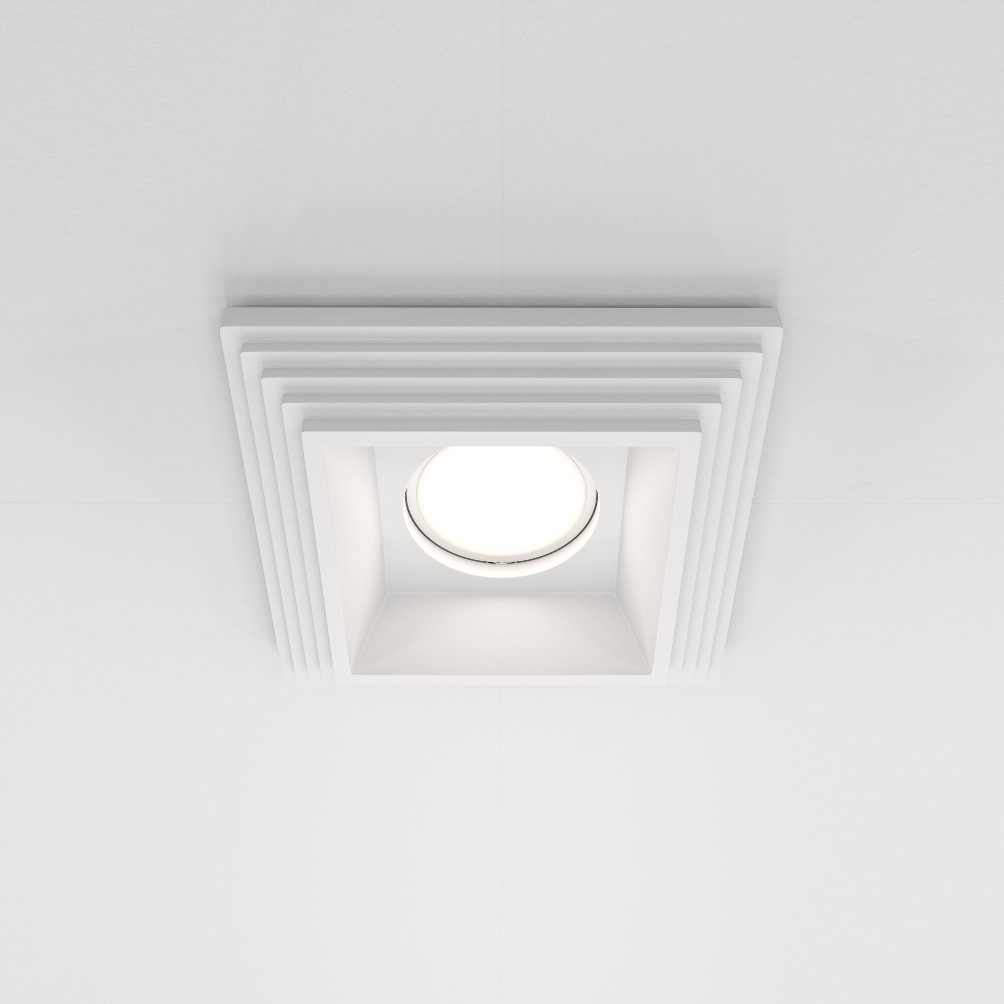 Встраиваемый светильник с узорами Gyps DL005-1-01-W Maytoni, GU10, кол-во ламп:1шт, Белый