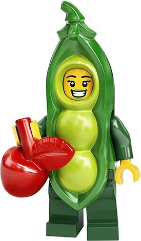 Конструктор LEGO Minifigures Series #20 71027-03 Девочка в костюме стручка гороха / Peapod Costume Girl (col20-3)