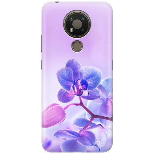 фото Cиликоновый чехол на nokia 3.4 / нокиа 3.4 с принтом "лиловые орхидеи" gosso
