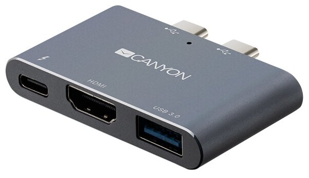 USB-концентратор Canyon 3-в-1 Thunderbolt 3 (CNS-TDS01DG) разъемов: 1