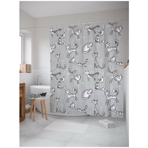 фото Штора для ванной joyarty кошачья нежность 180х200 (sc-21699)