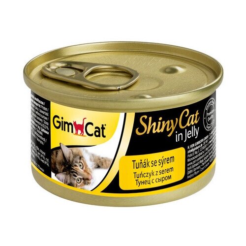 Влажный корм для кошек GimCat ShinyCat Тунец с сыром 70 г (кусочки в желе)