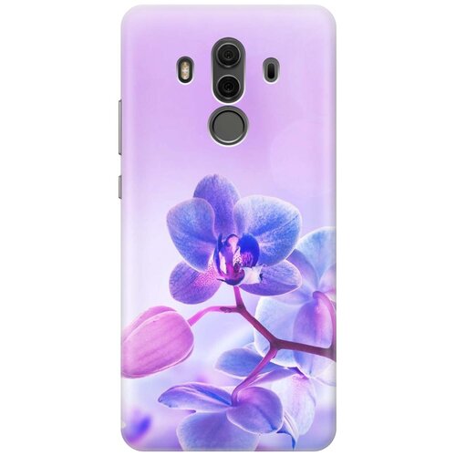 фото Cиликоновый чехол на huawei mate 10 pro / хуавей мейт 10 про с принтом "лиловые орхидеи" gosso