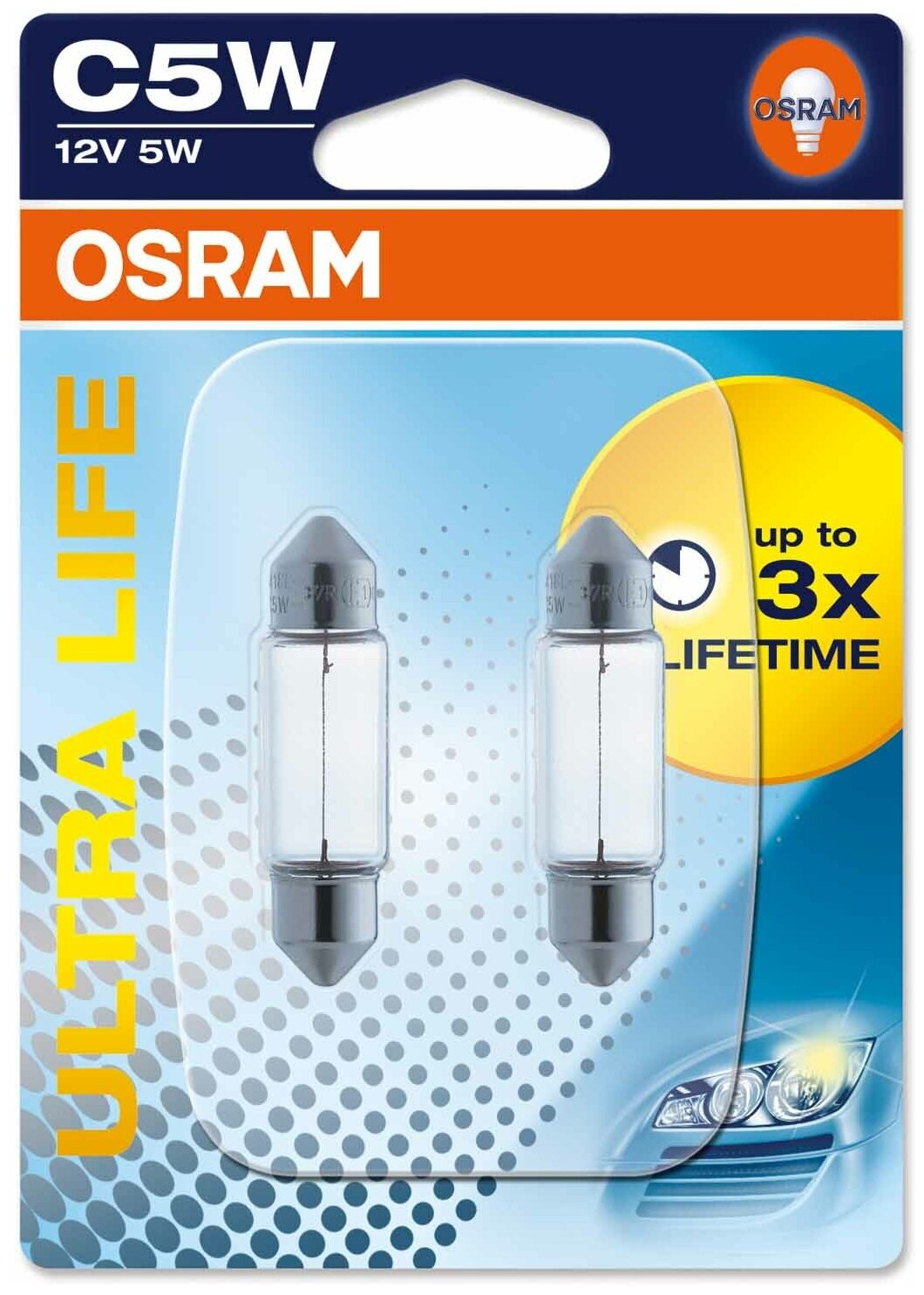 OSRAM 6418ULT-02B Лампа C5W 12V-5W (SV8,5-8) ULTRA LIFE (блистер 2шт.) 1шт