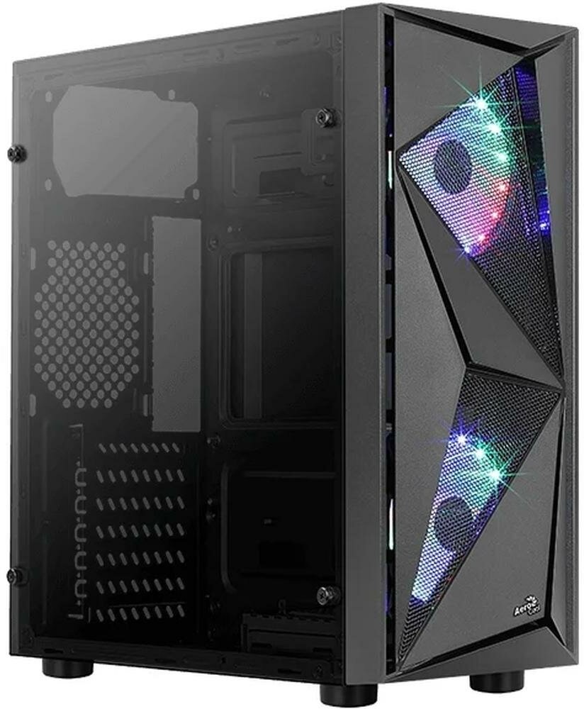 Корпус ATX Miditower AeroCool Glider Cosmo-G-BK-v1 Black - фотография № 10