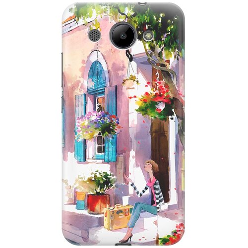 фото Cиликоновый чехол девочка на цветущей улочке на huawei y3 2017 / хуавей у3 2017 re:pa