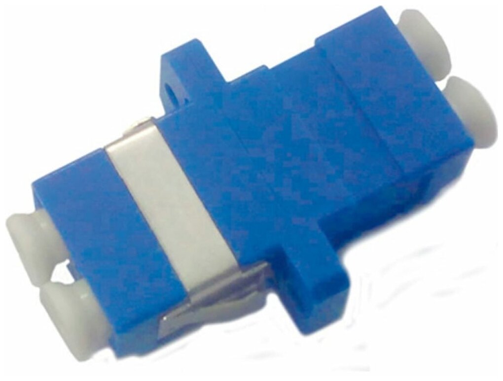 Оптический проходной адаптер LC-LC Hyperline SM duplex корпус пластиковый синий белые колпачки