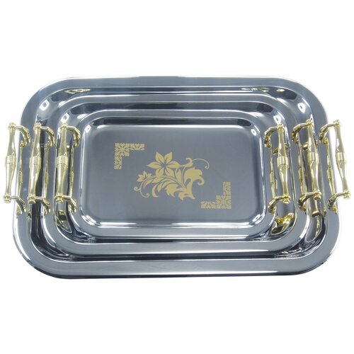 фото Набор подносов bohmann 6934bh, 3 шт цветок