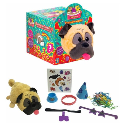 1TOY игр наб Вывернушка-Сюрприз 2-в-1 плюш Мопс аксесс-ры 23х12х12 см кор 214₽