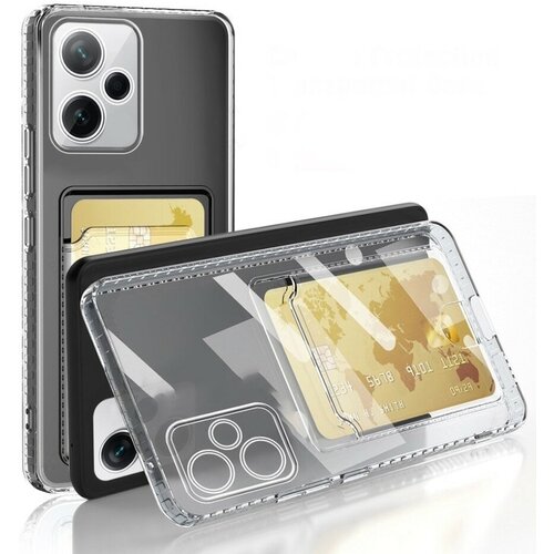 Накладка силиконовая Clear Case для Realme 9 4G / Realme 9 Pro Plus (Realme 9 Pro+ 5G) с кардхолдером прозрачная