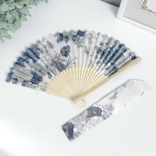 MARU Веер бамбук, текстиль h=21 см 